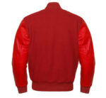 Red Letterman Baseball Varsity Jacket Back
