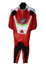 Red White MV Agusta Motorcycle Racing Leather Suit