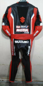 Suzuki Motul Motorcycle Racing Black And Red Leather Suit