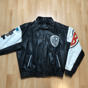 Vintage Looney Tunes Black Leather Jacket
