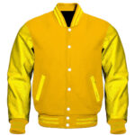 Yellow Letterman Baseball Varsity Jacket