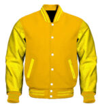 Yellow Letterman Baseball Varsity Jacket
