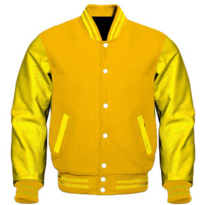 Yellow Letterman Baseball Varsity Jacket