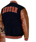 Auburn University Black Brown Varsity Jacket Back