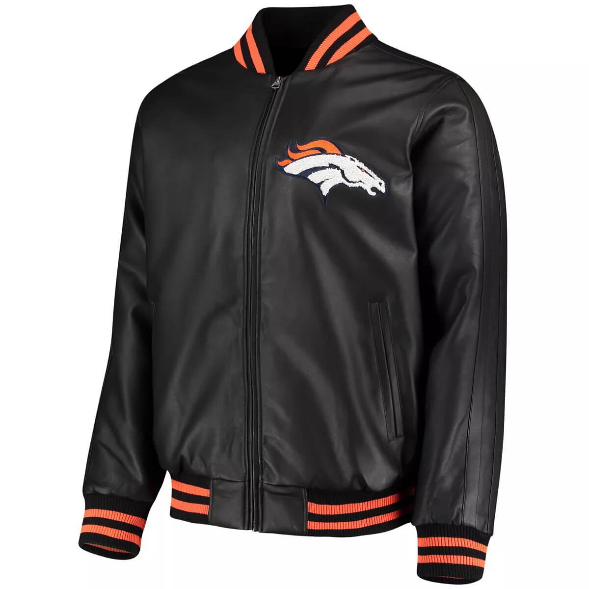 Maker of Jacket NFL Denver Broncos Black Team Leather
