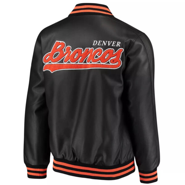 Black Denver Broncos NFL Team Leather Jacket