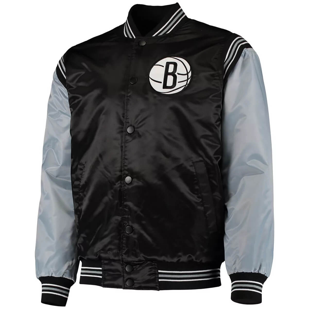 NBA Brooklyn Nets Black Satin Jacket