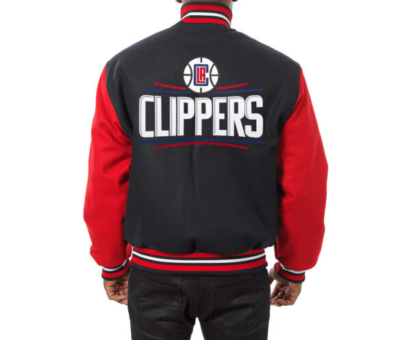 Black LA Clippers Domestic Two Tone Varsity Jacket