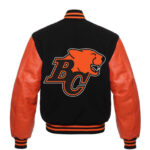 Black Orange BC Lions CFL Team Varsity Jacket