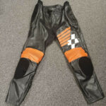 Black Orange Honda Motorcycle Racing Leather Pant