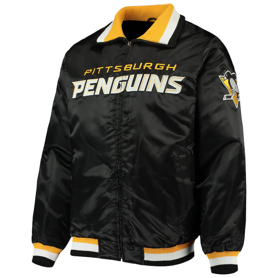 Black Vintage Pittsburgh Penguins Satin Jacket (2) Black Vintage Pittsburgh Penguins Satin Jacket