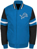 Blue Black Detroit Lions NFL Team Cotton Jacket