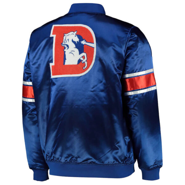 Blue NFL Team Denver Broncos Satin Jacket