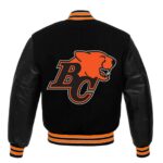 CFL Team BC Lions Black Varsity Jacket