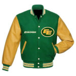 CFL Team Edmonton Elks Green And Gold Varsity Jacket