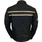 Cafe Racer Retro Biker Black Leather Jacket Back