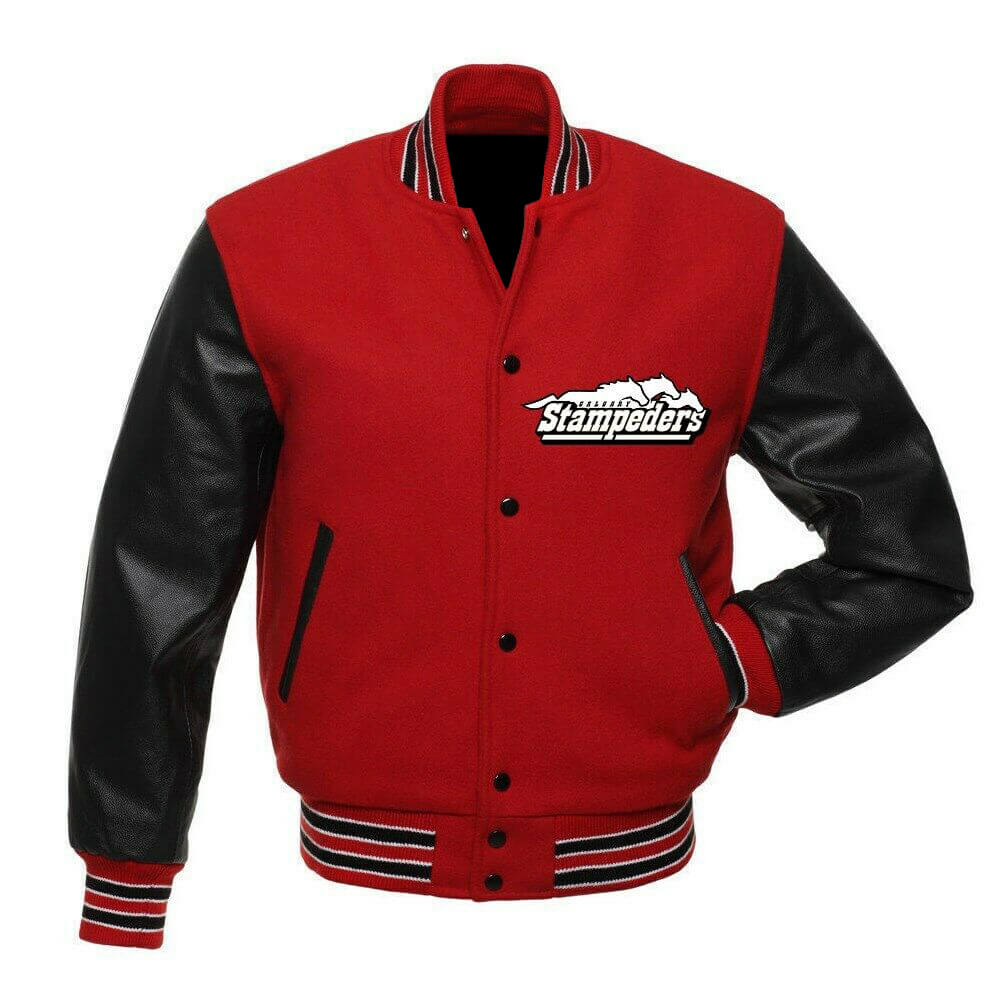 Calgary Stampeders CFL Team Varsity Jacket (1) CFL Team Calgary Stampeders Varsity Jacket