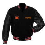 Def Leppard Black Wool Leather Jacket