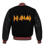 Def Leppard Black Wool Leather Jacket