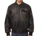 Denver Broncos NFL Team Black Leather Jacket