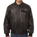 Denver Broncos NFL Team Black Leather Jacket