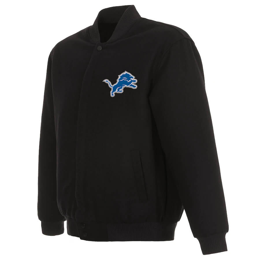 Detroit Lions NFL Team Black Varsity Jacket (1) Detroit Lions NFL Team Black Varsity Jacket