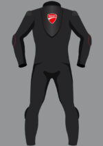 Ducati Motorcycle Racing Gray And Black Leather Suit