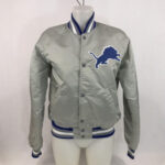 Gray NFL Team Detroit Lions Satin Jacket