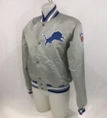 Gray NFL Team Detroit Lions Satin Jacket