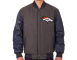 Gray Navy Denver Broncos NFL Varsity Jacket