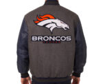 Gray Navy Denver Broncos NFL Varsity Jacket