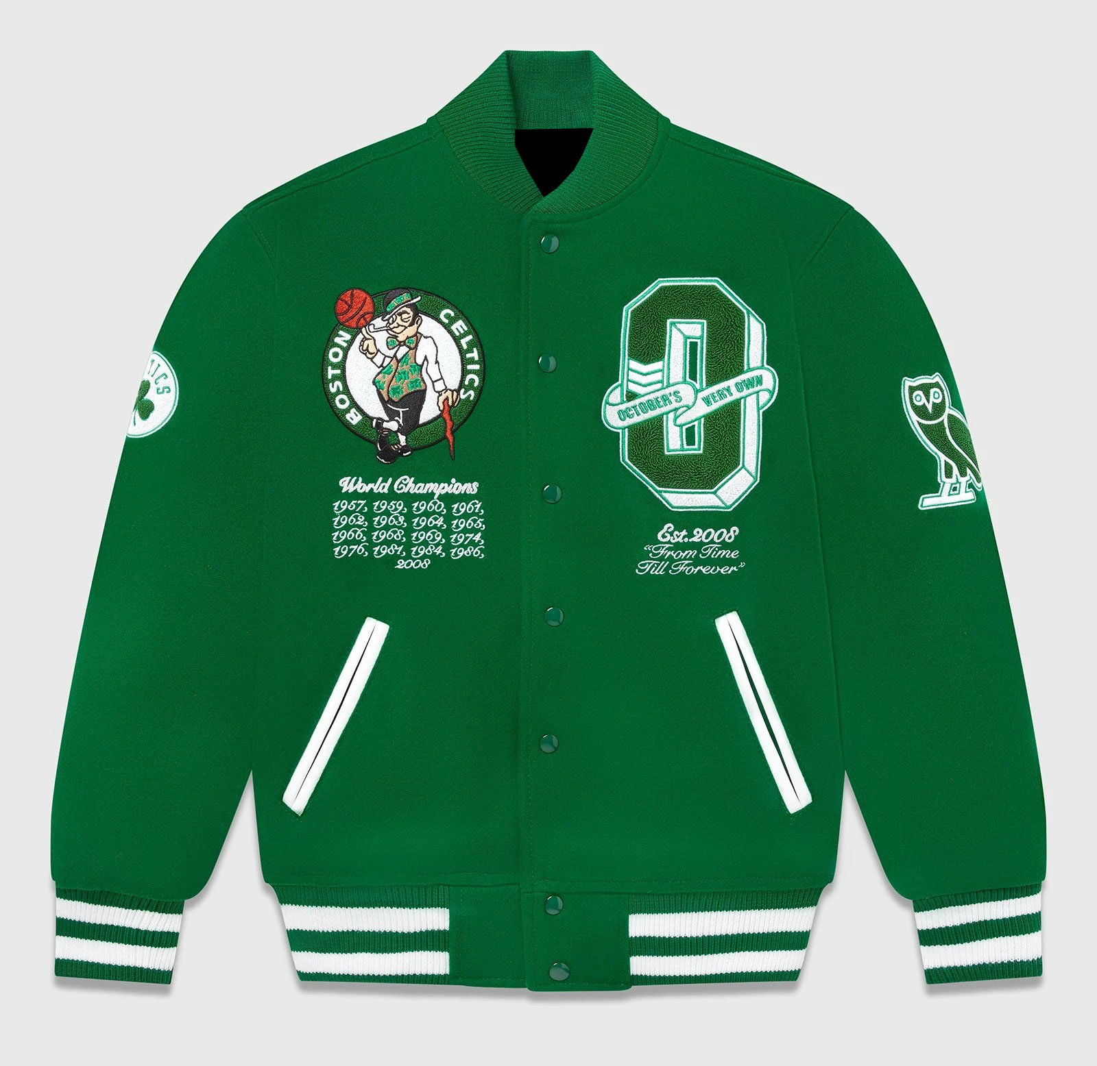 Boston Celtics Varsity Jacket  Black And White Varsity Jacket