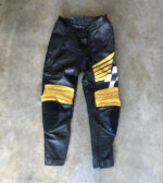Honda Motorcycle Black And Yellow Leather Pant