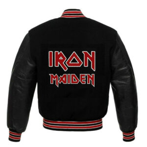 Iron Maiden Black Wool Leather Jacket