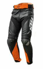KTM Motorcycle Racing Black And Orange Leather Pant