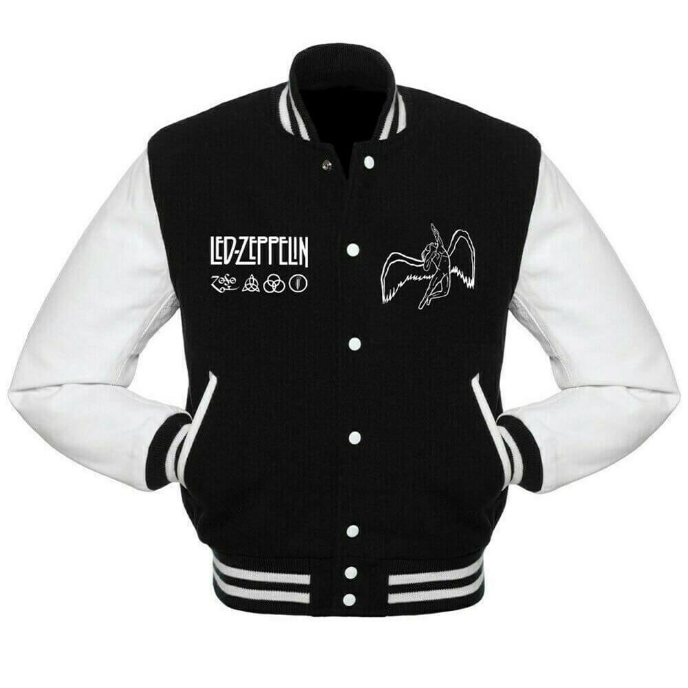 Led Zeppelin Black And White Varsity Jacket (1) Led Zeppelin Black And White Varsity Jacket