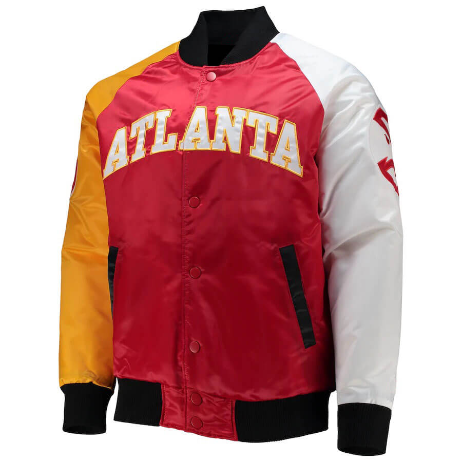 NBA Starter Atlanta Hawks Basketball Satin Vintage Jacket Red