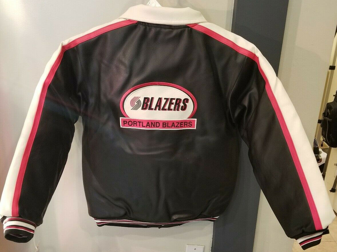 Portland Trail Blazers Bomber Black Leather Jacket