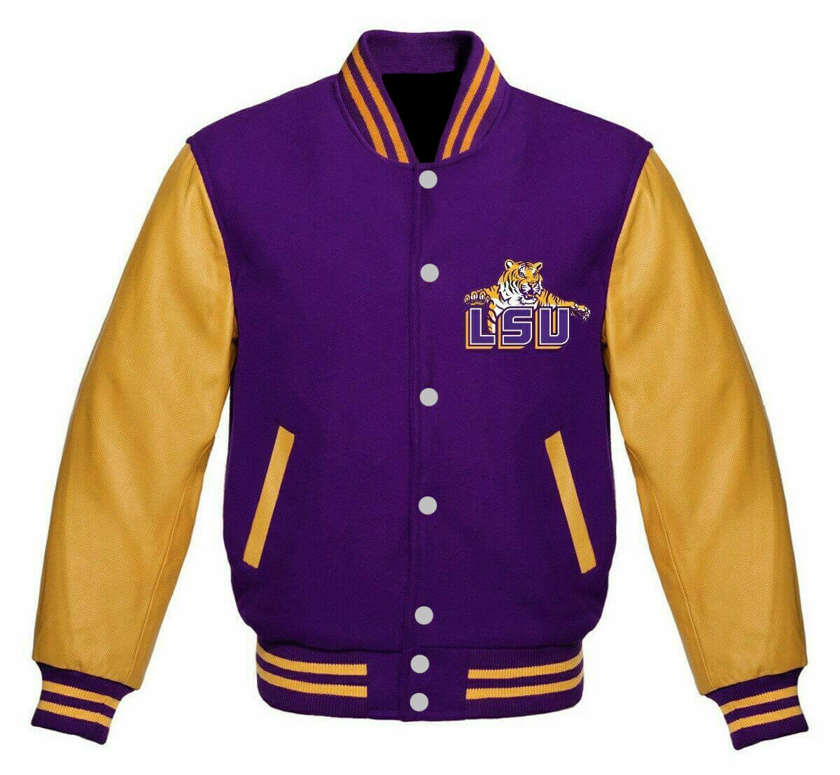 Varsity/College - Coats & Jackets with Available Colours: Purple & White  and Size: 3XL