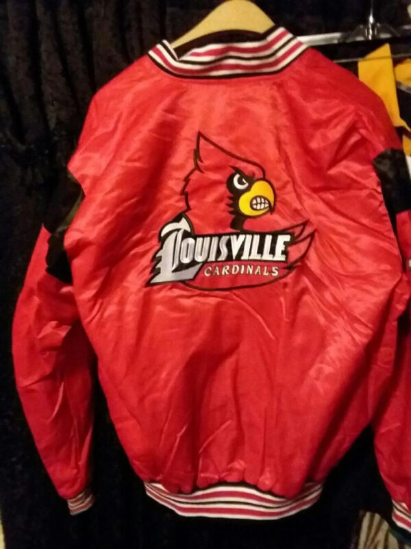 NCAA Team Louisville Cardinals Red Satin Jacket Back