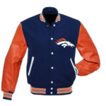 NFL Denver Broncos Blue Orange Varsity Jacket