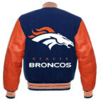 NFL Denver Broncos Blue Orange Varsity Jacket