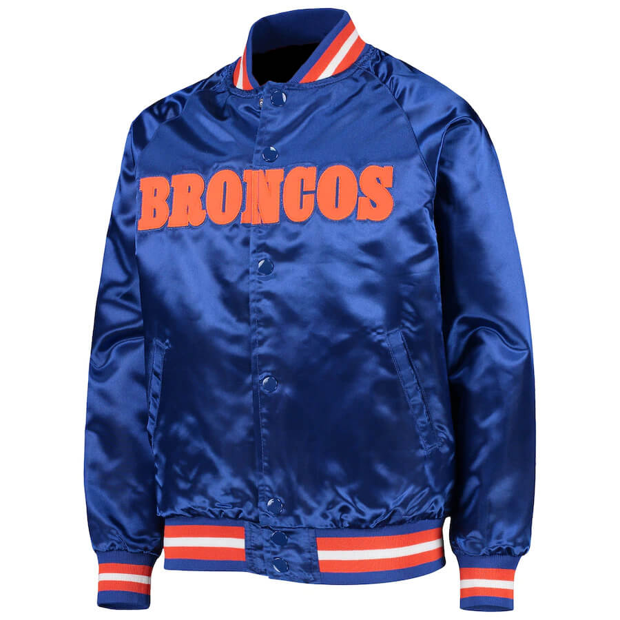 NFL Denver Broncos Blue Satin Jacket (1) NFL Denver Broncos Blue Satin Jacket