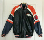 NFL Denver Broncos Multicolor Leather Jacket