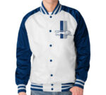 NFL Detroit Lions White And Navy Blue Satin Jacket