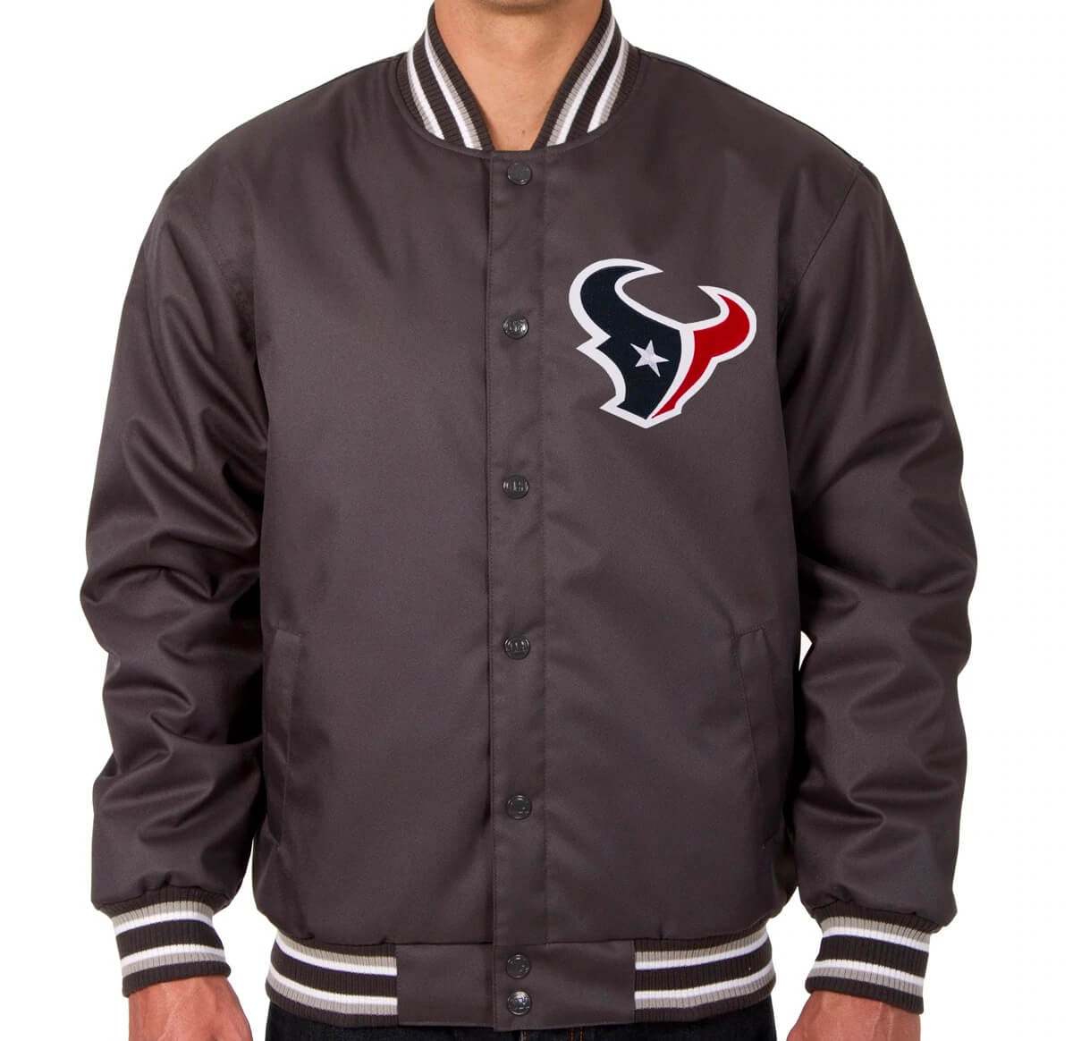 NFL Houston Texans Brown Textile Jacket (1) NFL Houston Texans Brown Textile Jacket