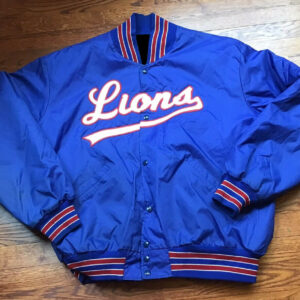 NFL Team Detroit Lions Blue Satin Jacket