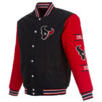NFL Team Houston Texans Navy And Red Varsity Jacket