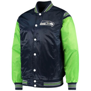 NFL Team Seattle Seahawks Enforcer Satin Jacket Front