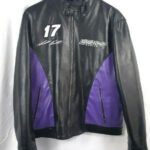 Nascar 17 Matt Kenseth Black And Purple Leather Jacket